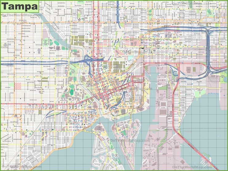 Large detailed map of Tampa