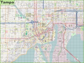 Large detailed map of Tampa