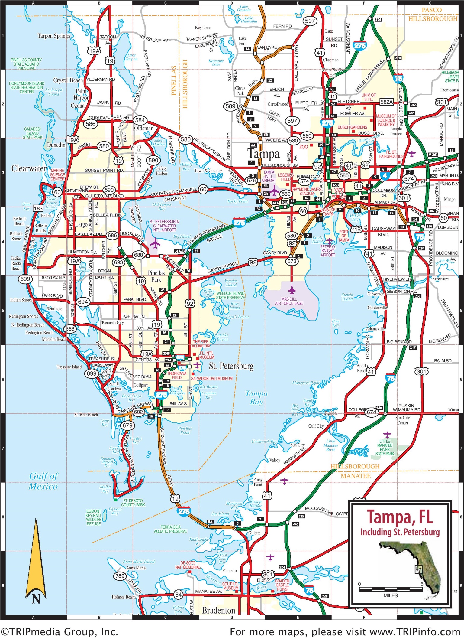 Map Of Tampa Bay Area Florida