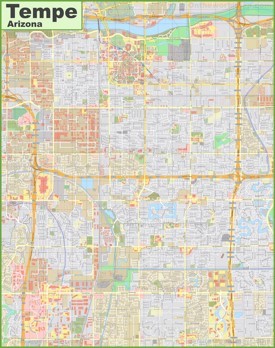 Large detailed map of Tempe