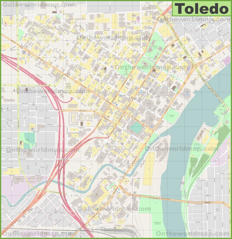 Toledo downtown map