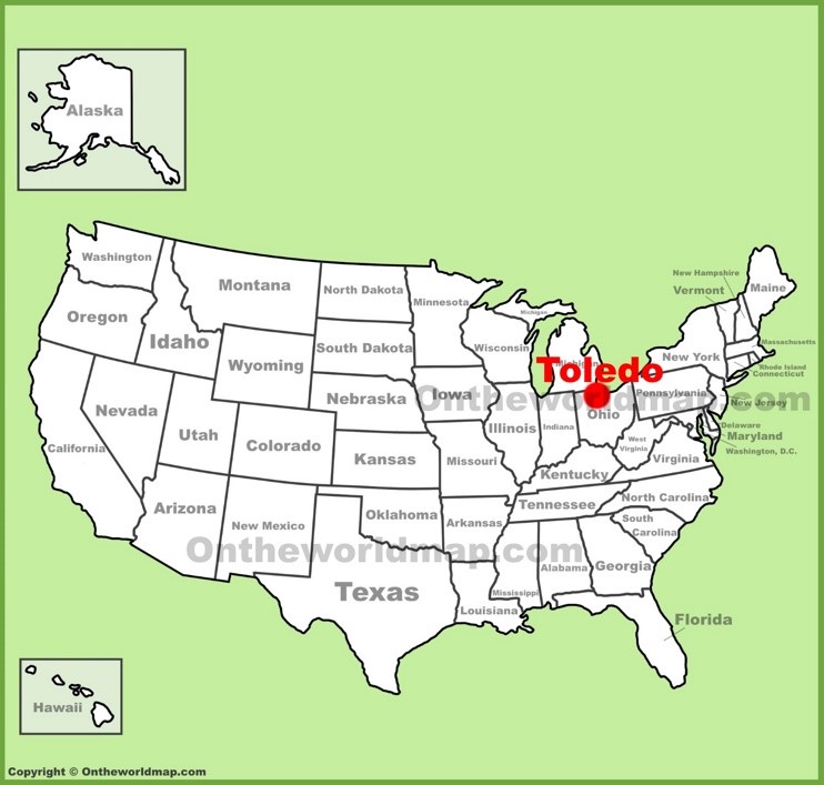 Toledo location on the U.S. Map