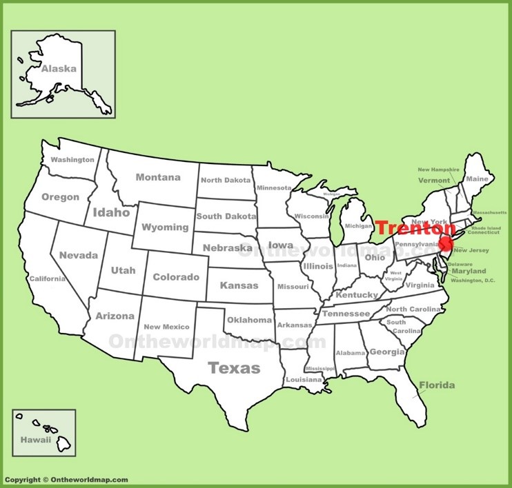 Trenton location on the U.S. Map