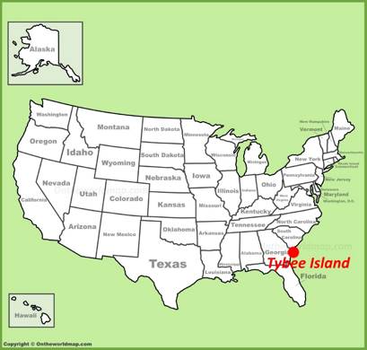 Tybee Island location on the U.S. Map
