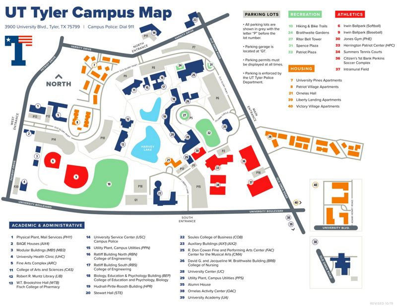 University of Texas at Tyler Campus Map