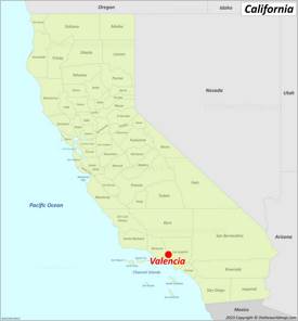 Valencia Location On The California Map