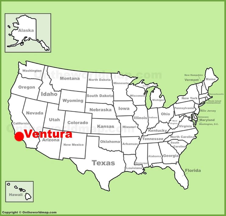 Ventura location on the U.S. Map