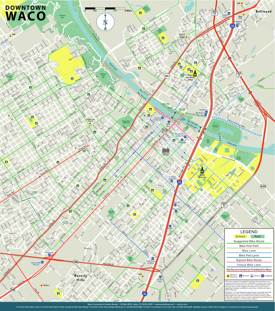 Waco Downtown Cycling Map