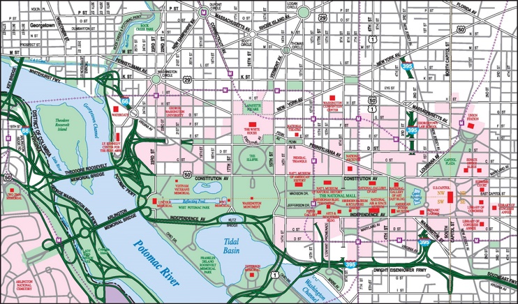 Washington, D.C. downtown map