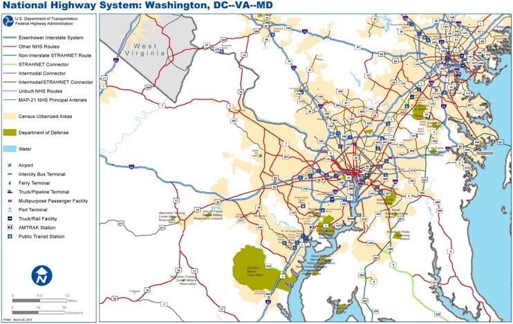 Washington, D.C. highway map