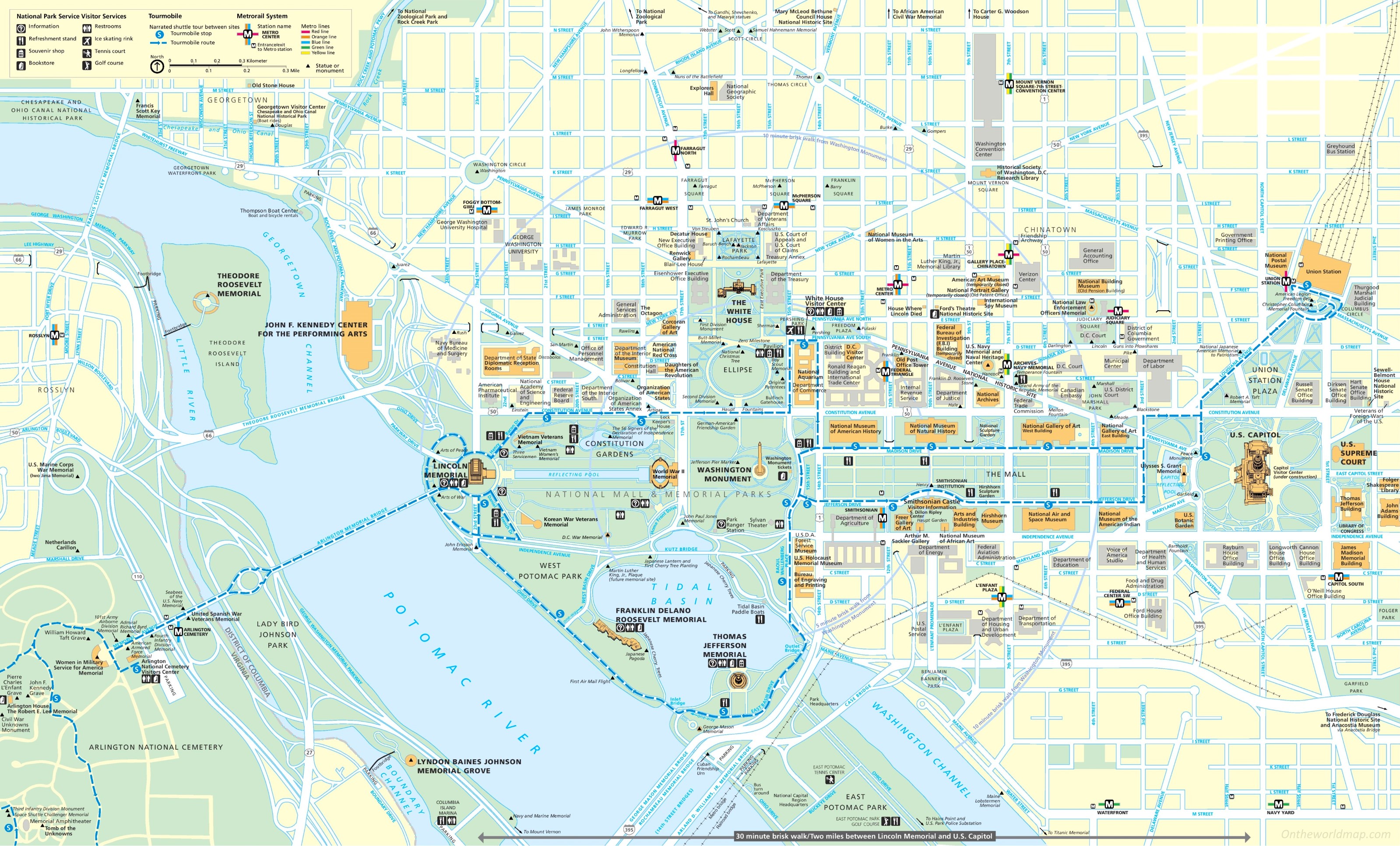 Washington, D.C. tourist map