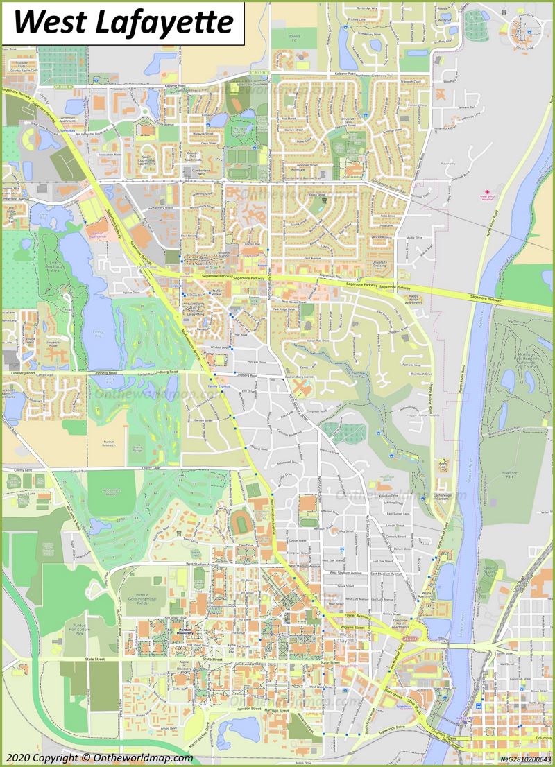 Map of West Lafayette