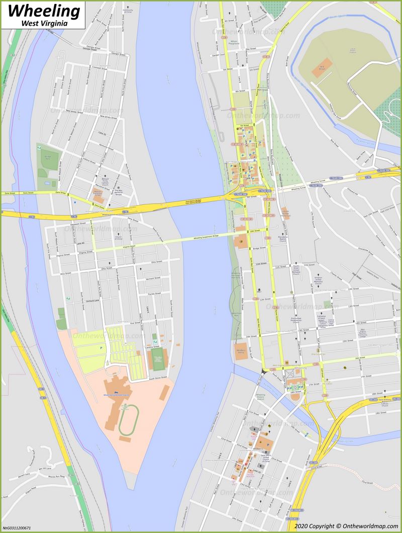 Wheeling Downtown Map