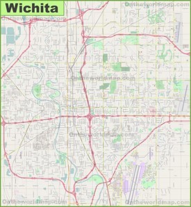 Large detailed map of Wichita