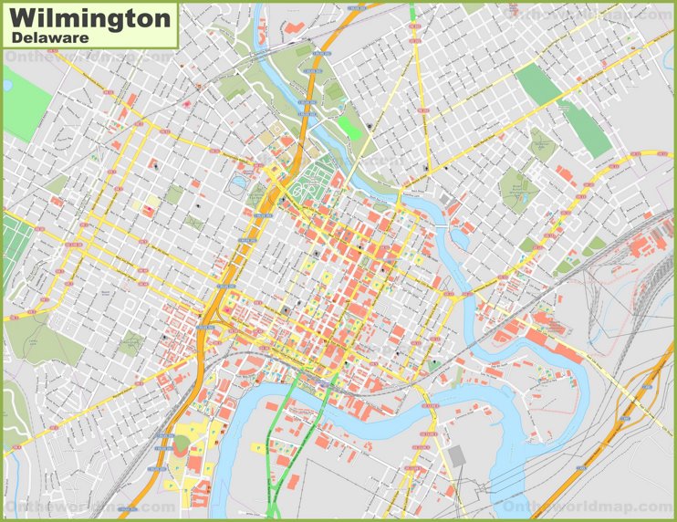 Large detailed map of Wilmington DE