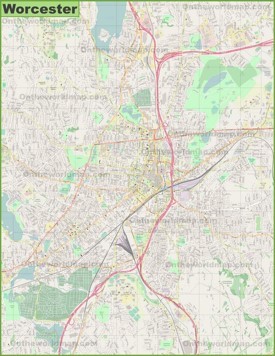 Large detailed map of Worcester