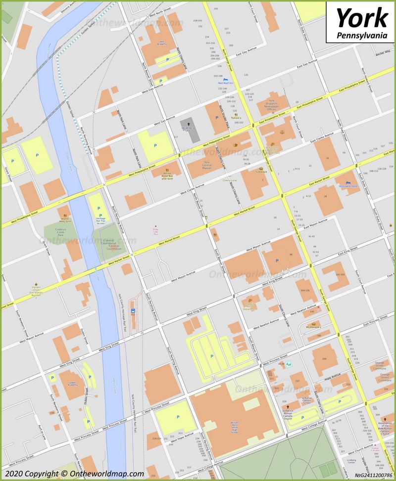 Downtown York PA Map