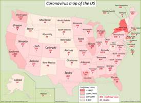 US Coronavirus Map 24 March 2020