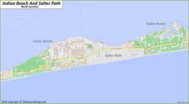 Indian Beach And Salter Path Map