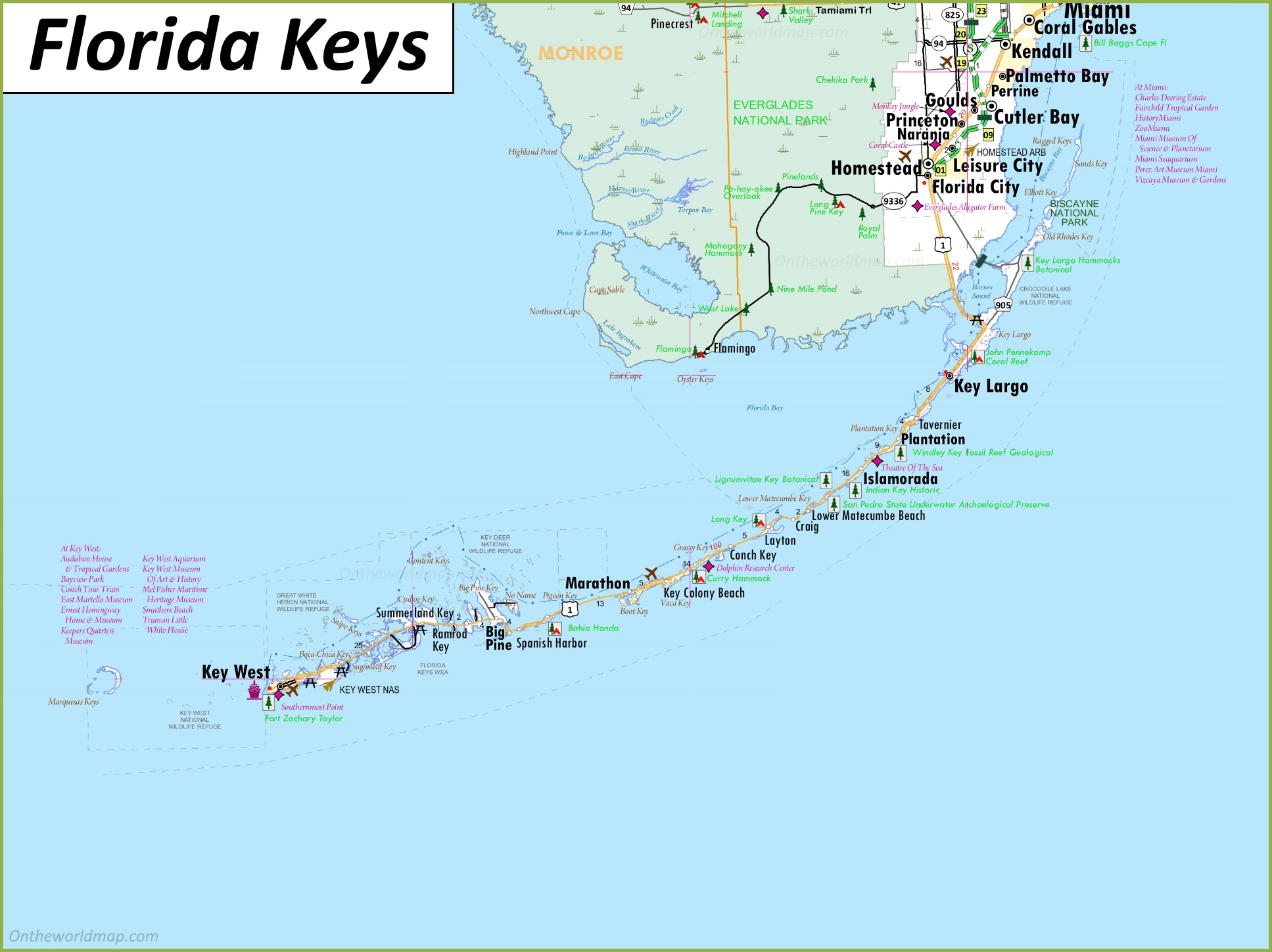 Printable Map Of Florida Keys