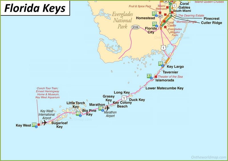 Map of Florida Keys