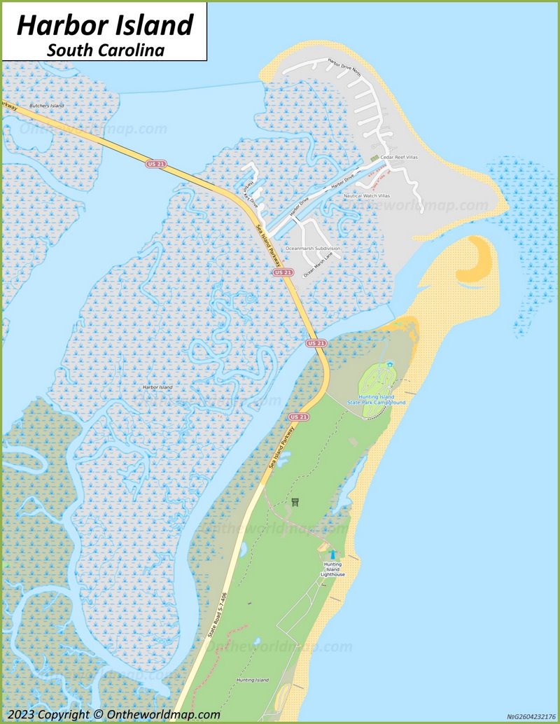 Harbor Island Map South Carolina U S Detailed Maps Of Harbor Island