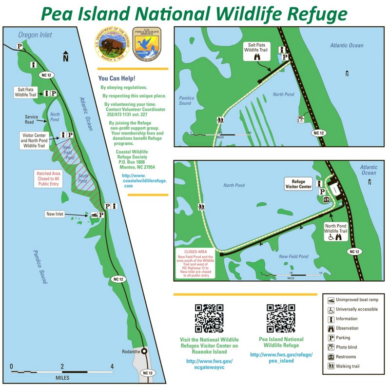 Pea Island National Wildlife Refuge Map