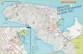 Manteo Walking And Bicycling Map