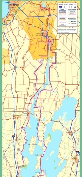 Lake Champlain bike map