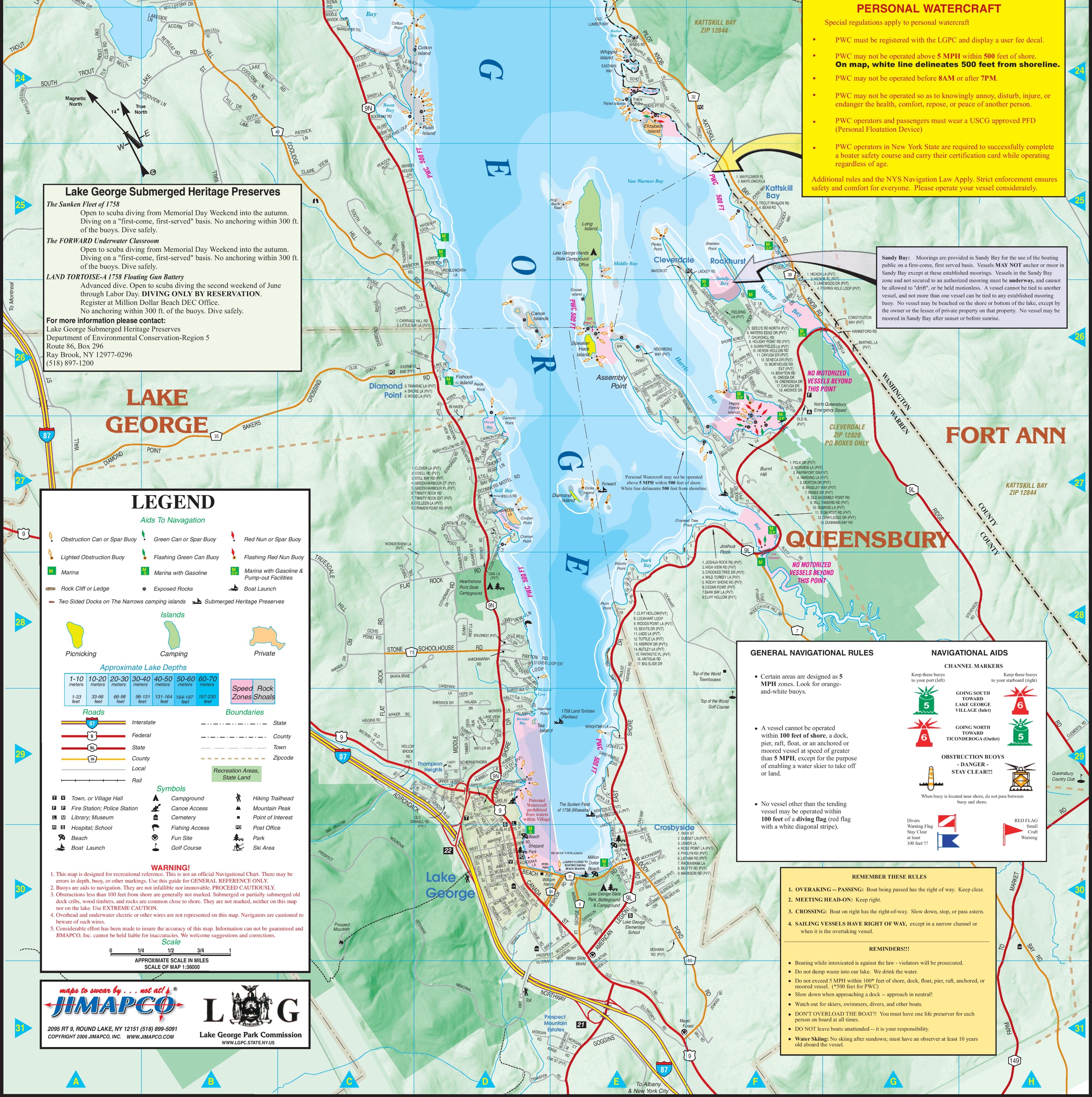 Lake George Tourist Map | Tour Map