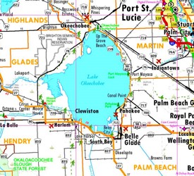 Lake Okeechobee tourist map
