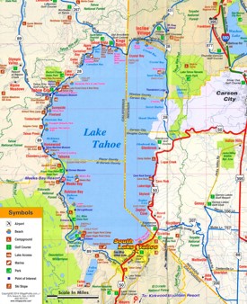 Lake Tahoe tourist attractions map