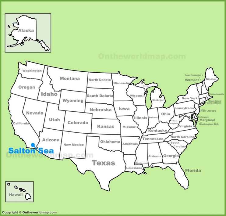Salton Sea location on the U.S. Map