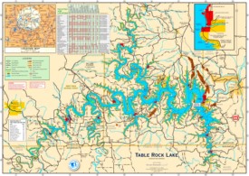 Large detailed tourist map of Table Rock Lake