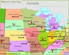 Map Of Midwestern U.S.