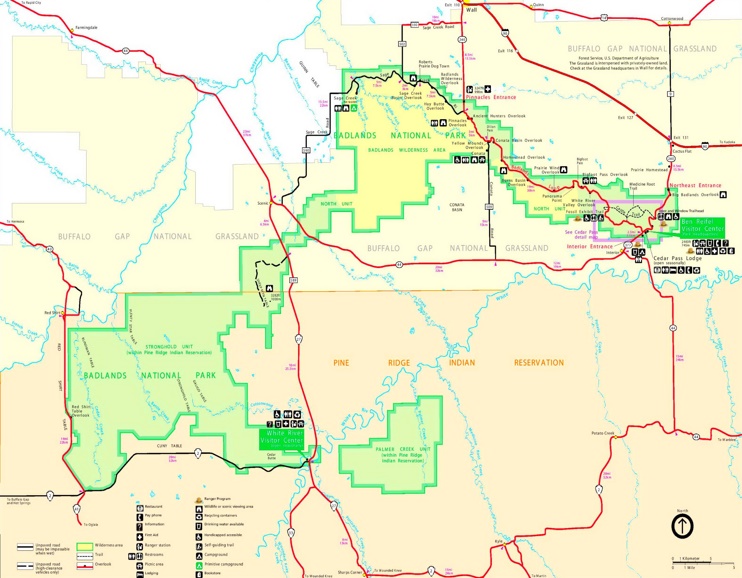 Map of Badlands National Park