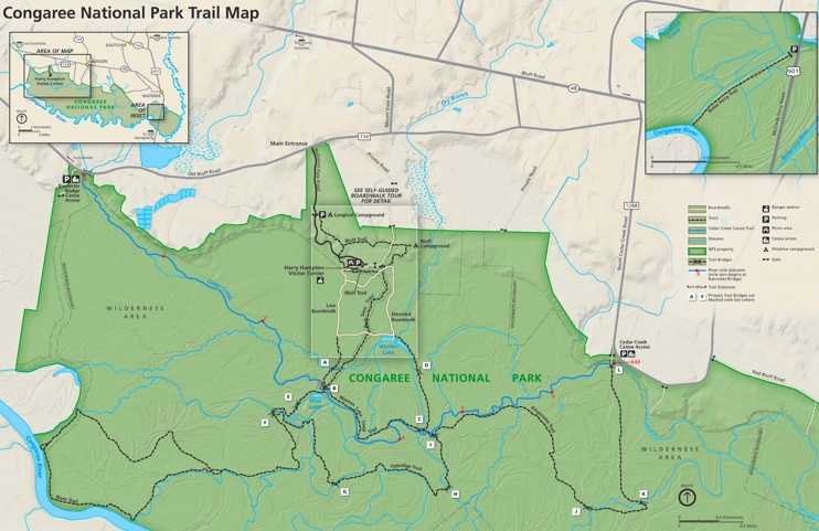 Map of Congaree National Park