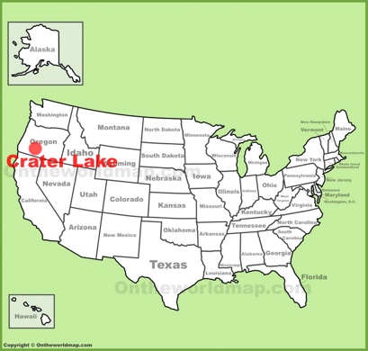 Crater Lake Location Map