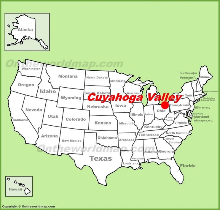 Cuyahoga Valley National Park location on the U.S. Map