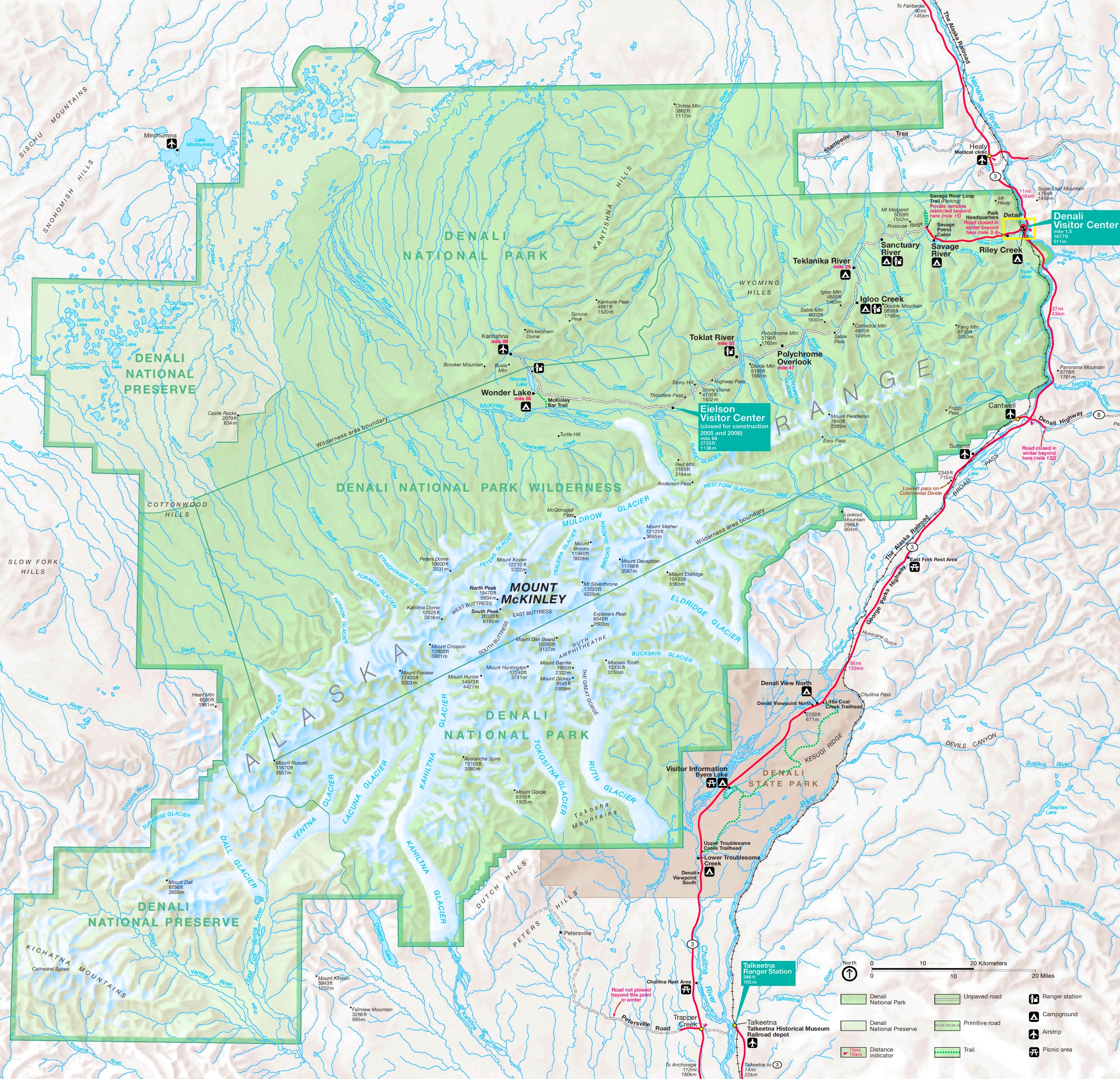 Denali Tourist Map 
