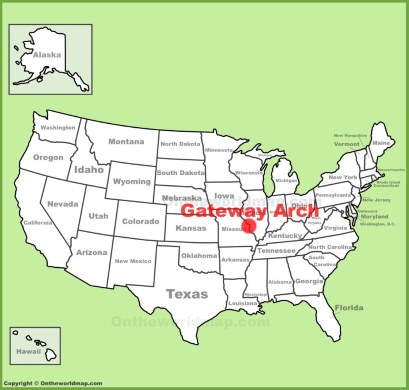 Gateway Arch Location Map