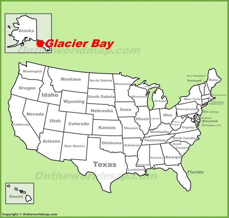 Glacier Bay National Park location on the U.S. Map