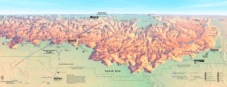 Grand Canyon hiking map