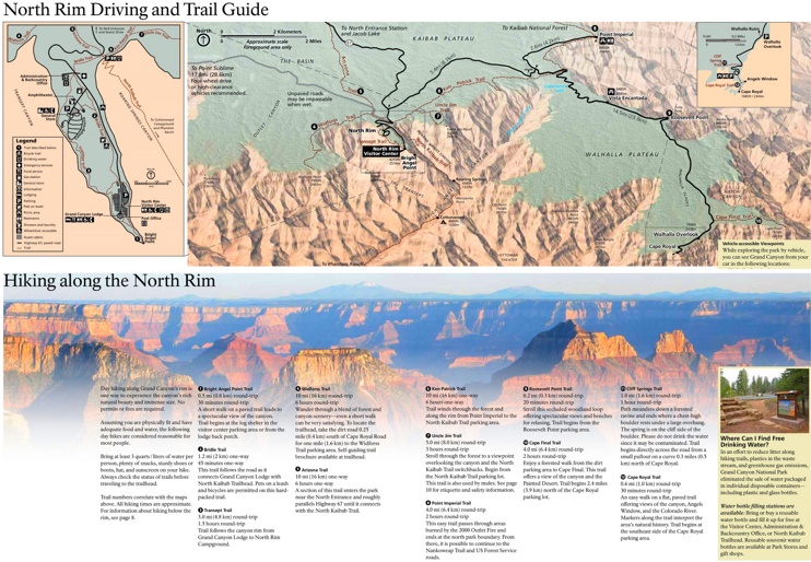 Grand Canyon North Rim hiking map