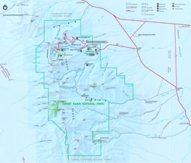 Great Basin trail and camping map