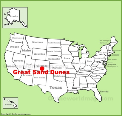Great Sand Dunes Location Map