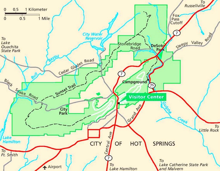 Hot Springs area road map