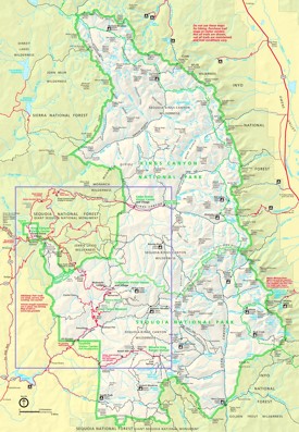 Sequoia and Kings Canyon National Parks trail map