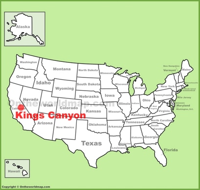 Kings Canyon National Park Location Map