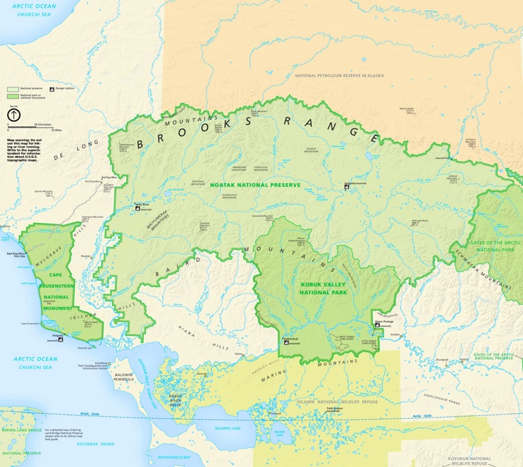 Large detailed map of Kobuk Valley National Park